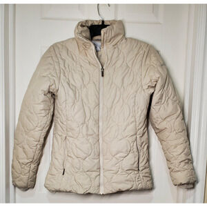 Columbia Omni-Heat Quilted Jacket Women’s XS Beige Lightweight Full Zip